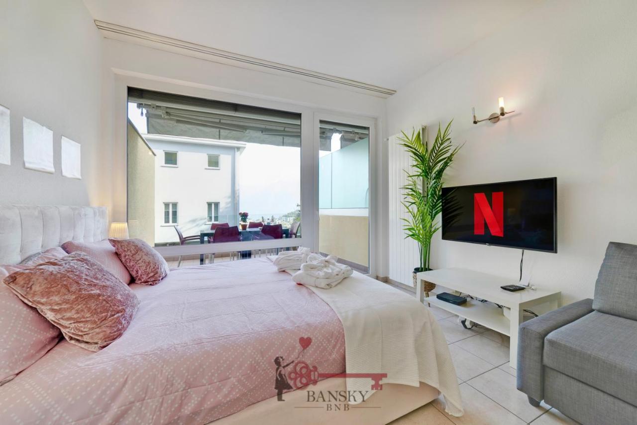 'Cuore Di Rose' Parking - Welcome Set, Netflix, For 4 Persons -By Easylife Swiss Lugano Zewnętrze zdjęcie